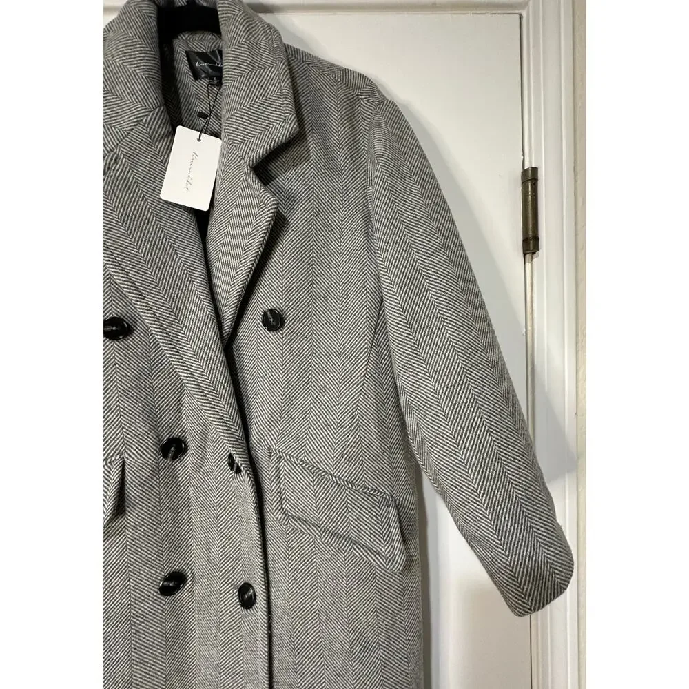 Line and Dot Paola Coat Heather Grey Wool Blend Size Small NWT Button Closure